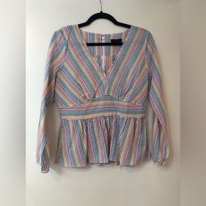J Crew seersucker top